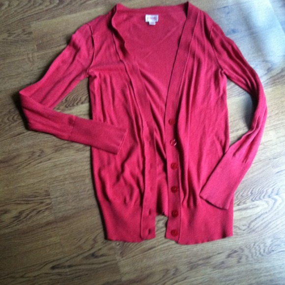 Red boyfriend cardigan