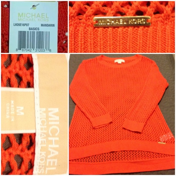 Orange open knit michael kors sweater tunic