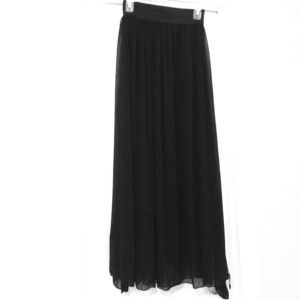 Black chiffon maxi skirt