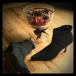 Predictions Nylon Stretch Black Ankle Boots