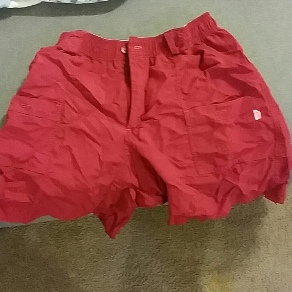 Red mens swim trunks