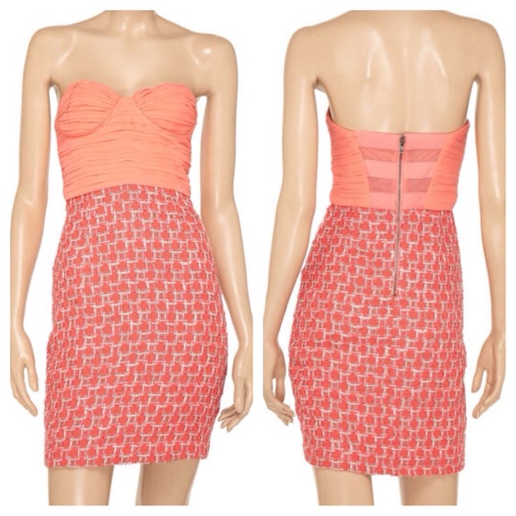 NWOT Alice + Olivia Elena Pleated Silk/Tweed Dress - Picture 3 of 3
