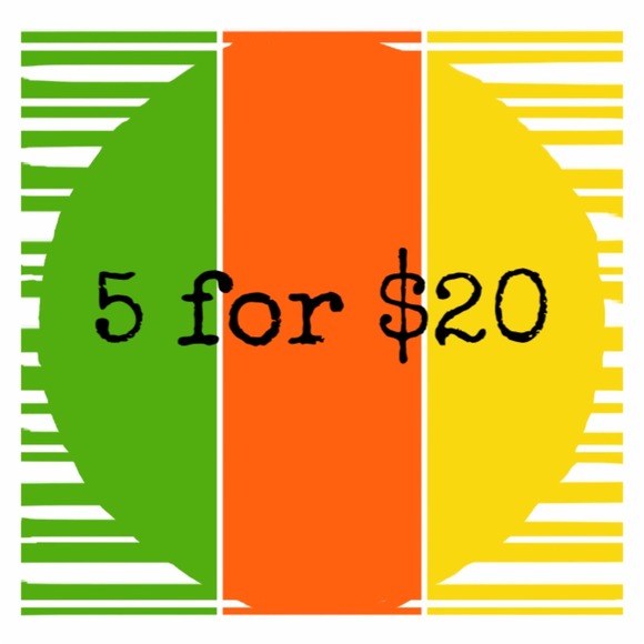 5 for $20 on selected items with 🎄on listing