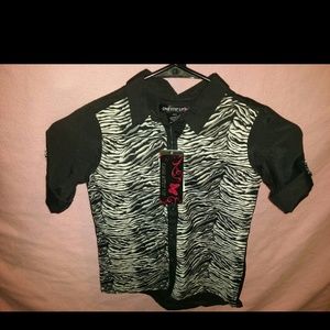 Black and white zebra shirt...
