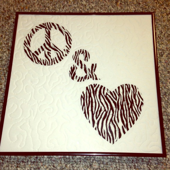 Quilted frame "peace & love"