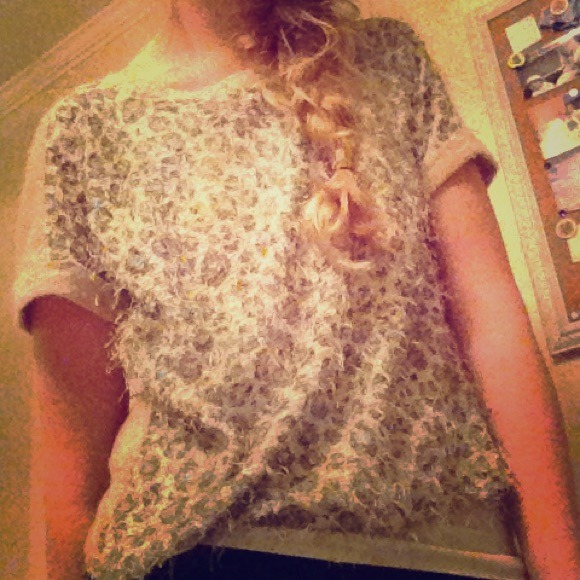 Fuzzy leopard print top