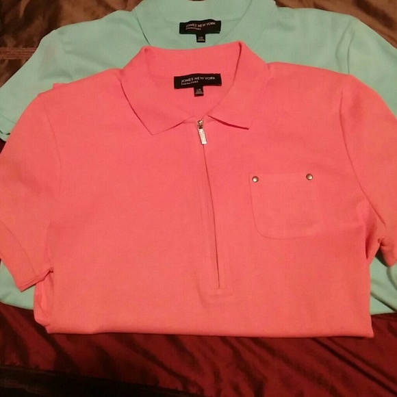 !!Bundle, Jones New York 3/4 zip collared t-shirts