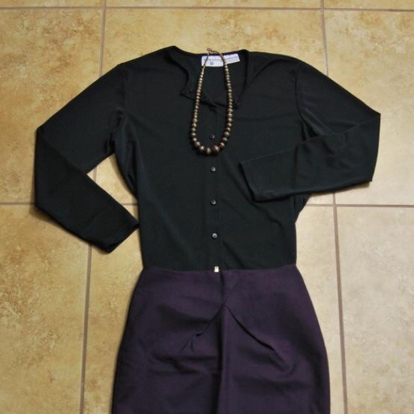 Kathy Ireland Black Blouse