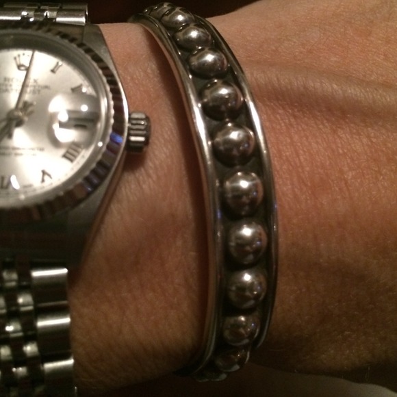 Sterling Silver Beaded Cuff Bracelet