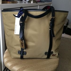 New tan nylon shopper