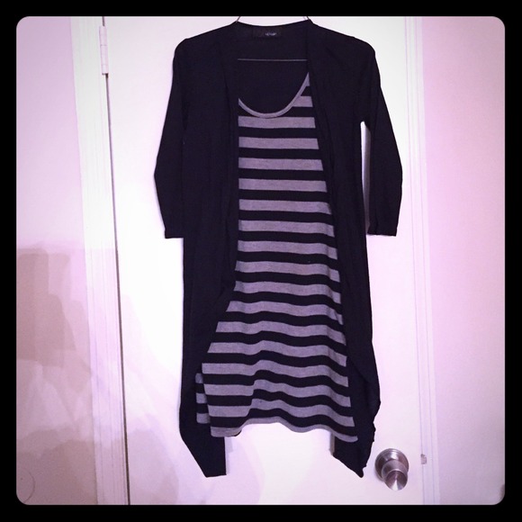 Grey and black striped top