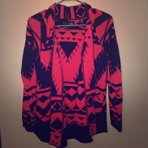 Pink Aztec Cardigan