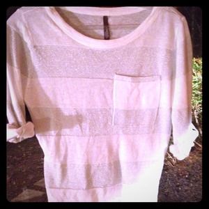 White and silver sparkles crop top