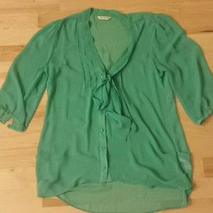 Women's sheer blouse in mint green