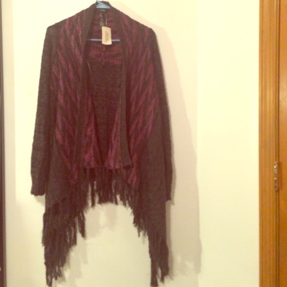 Fringe Cardigan Sweater NWT