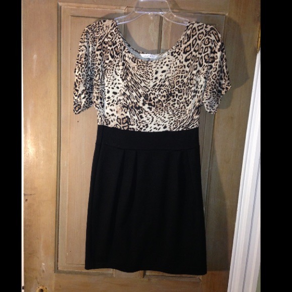 Size medium black cheetah dress