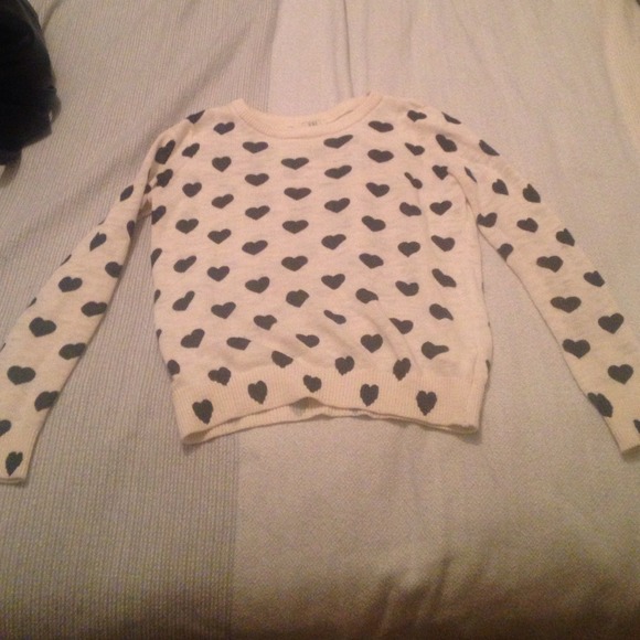 Black and white heart sweater