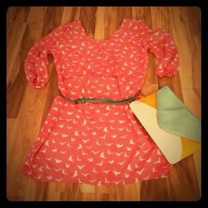 Pink bird dress
