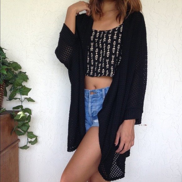 Long Slouchy Knit Cardigan