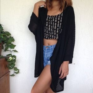 Long Slouchy Knit Cardigan
