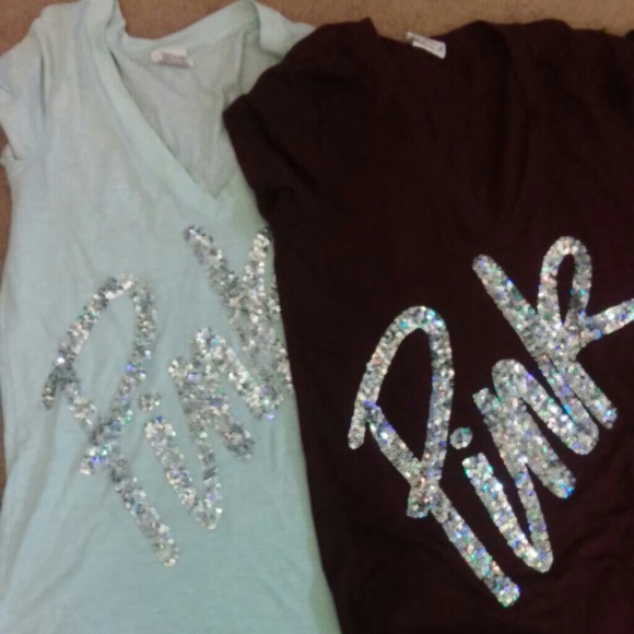 PINK vs glitter v cut top just Maroon one.
