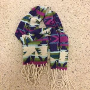 Aztec Purple Fringe Scarf