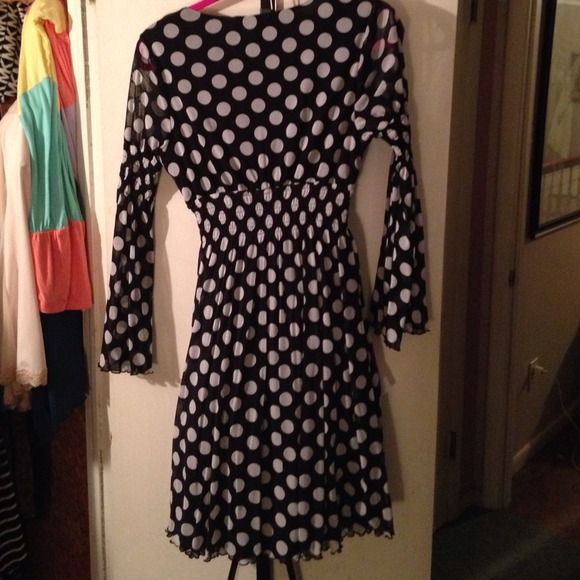 Black and white polka dot dress - Picture 2 of 4