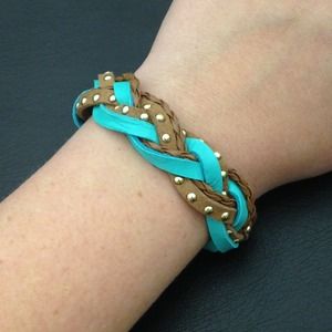 Braided leather bracelet