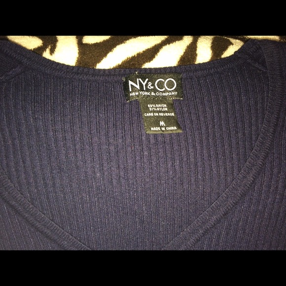 Navy New York and Co Pull Over Sweater - Picture 2 of 4