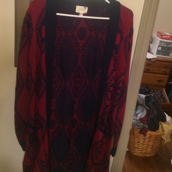 Tribal print oversized cardigan