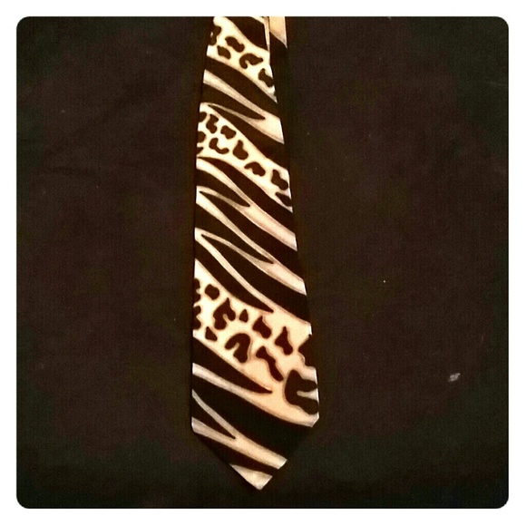 Taupe and Black Leopard Print Tie