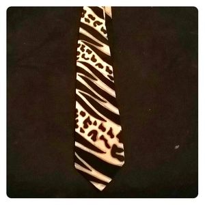 Taupe and Black Leopard Print Tie
