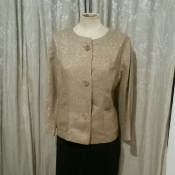 Gold shimmer swing jacket by ETRO.