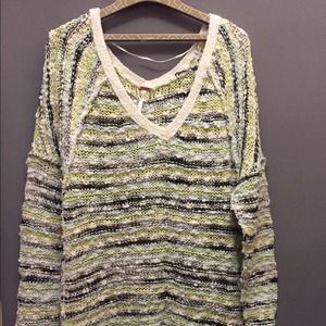 Free People multicolor boucle sweater size medium