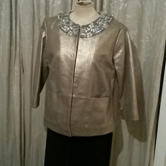 Chico's metalic jeweled dress jacket