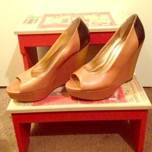 Camel color BCBG wedges. So gorgeous!