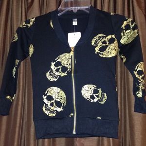 Black and Gold Skull Sweater