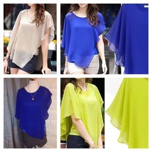 Blue Tank with Flowy Top Layer