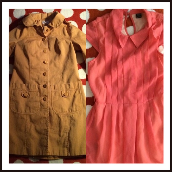 Bundled Yellow Heritage Trench/Peach Angie Dress