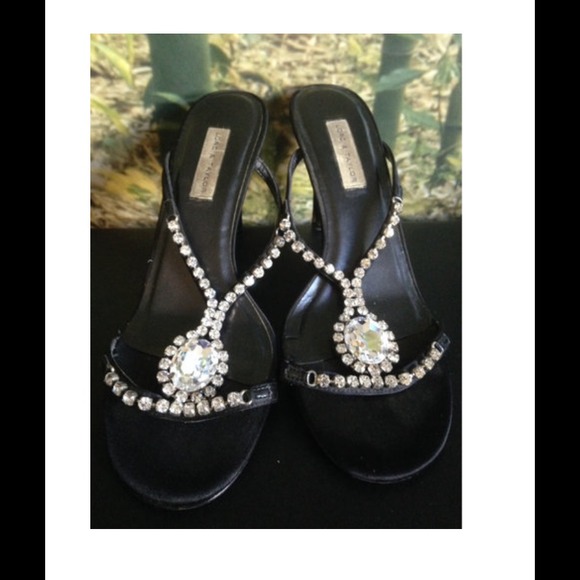 Black rhinestone sandals