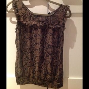 Guess Animal Print Sheer Sleeveless blouse