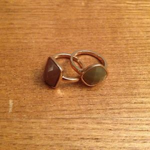 Stackable gold colored rings