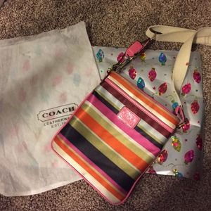 Coach Crossbody striped purse with dust bag