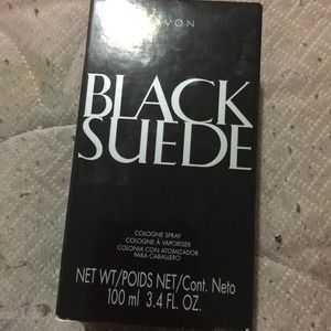 Avon full size black suede cologne. (For men)