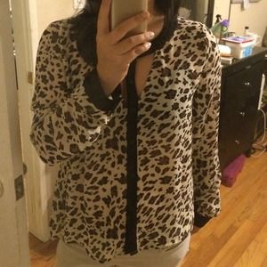 Leopard Patterned size M sheer top