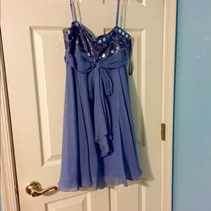 BCBG Maxazria steel blue sequin dress size 4