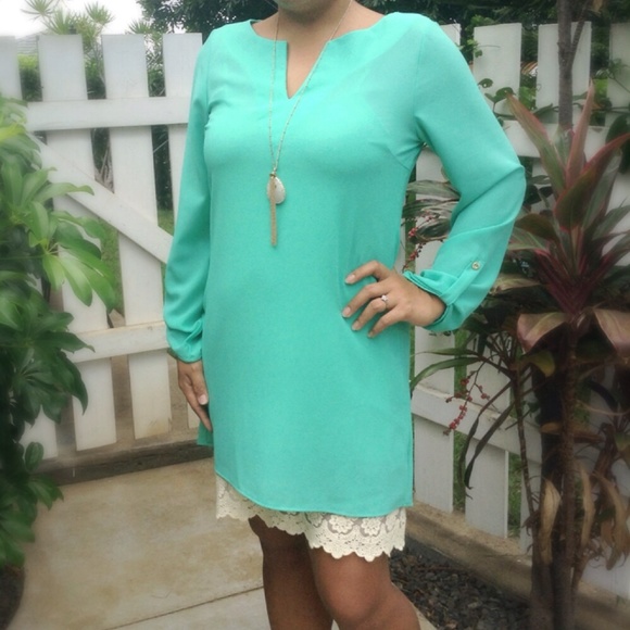 Dresses & Skirts - 🆑 SALE‼️SEA FOAM CHIFFON TUNIC DRESS ||