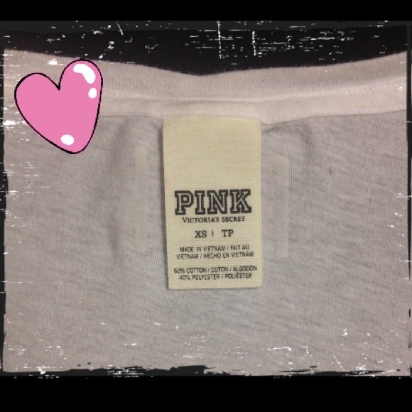 *SOLD*Pink by VS Bling White T-Shirt XS - Picture 3 of 4