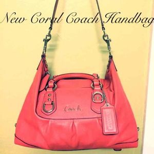 SOLD. New Red Coral Coach Bag