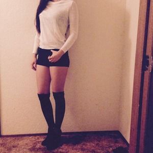 Semi-See Through Long Sleeves - White